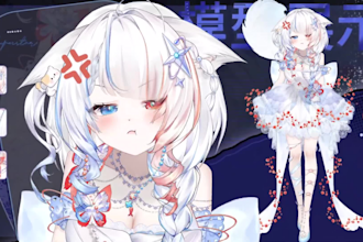 draw and rig live 2d vtuber model, live 2d vtuber model, vtuber commission