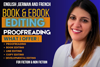 be a professional proofreader for your english, french and german book or ebook
