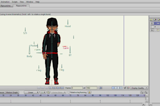 rig fix 2d character in moho, 2d cartoon character frame by frame animation