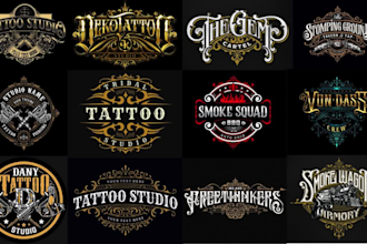 do custom typography hand drawn lettering vintage retro logo tattoo barber shop