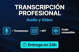 video and audio transcription with timestamps and srt