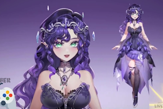 draw a cute pet, mascot or animal vtuber model with live2d rigging for streaming