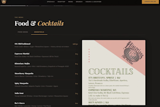 build a multi page website for your bar or restaurant