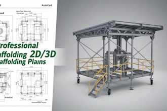 create 2d, 3d sidewalk shed and scaffolding plans in autocad
