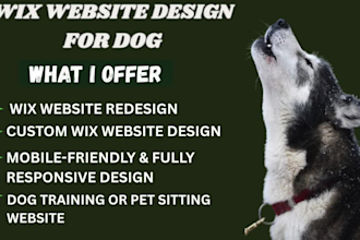 design a professional wix pet website dog website pet store dog grooming website
