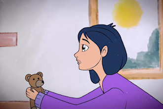 create a colorful 2d animated children book trailer that captivates  audiences