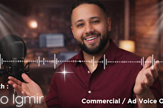 record a professional commercial voice over for ads and videos