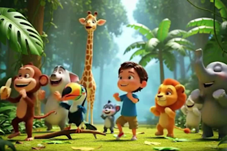 make school kids animations, nursery school bus videos for kindergarten children