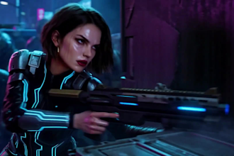 create cinematic cyberpunk ai music video with futuristic neon vfx effects