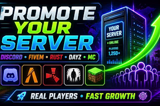 fivem server promotion, discord advertising, rust dayz, gaming server promotion