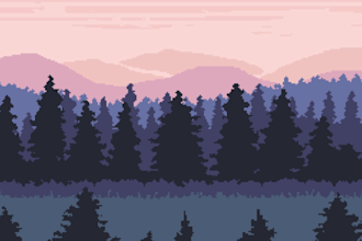 create pixel art background landscape or lofi loop game art