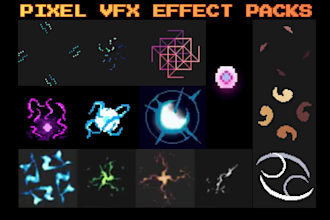 create pixel art vfx, spell animation, skill icon, particle effect, game asset