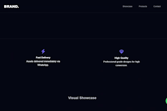 design a cinematic dark mode landing page