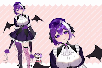 draw and rig live2d vtuber model, vtuber character, vtuber avatar, v tuber