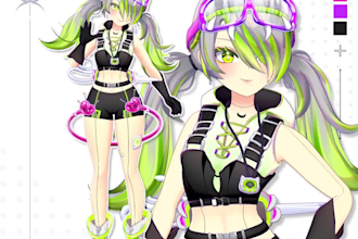 design pro 3d vroid 3d vtuber model live2d rigging custom live2d vtuber model