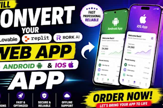 convert your lovable replit rork ai web app to android and ios app