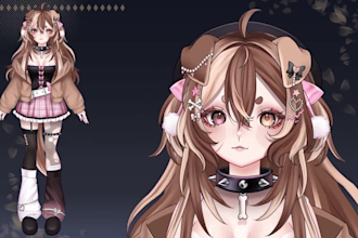 design custom male or female 2d vtuber model and rig with live2d