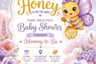 a cute and elegant baby shower invitation card