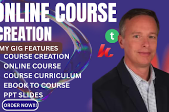 create online course content, course curriculum and ebook