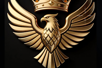 design a luxury 3d crown logo for your brand