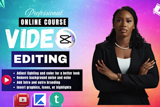 do online course video editing, course content creation, elearning course video