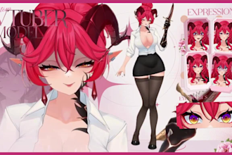 do 2d 3d vtuber model design and rigging vtuber avatar live2d vtuber model art