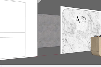 design a premium 3d reception desk or salon counter