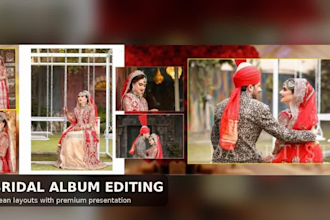 design luxury wedding album pages in professional