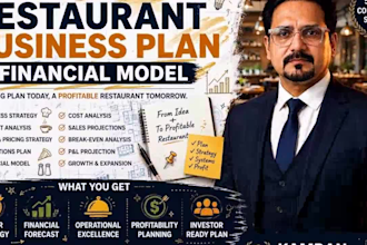 create a restaurant business plan and financial model