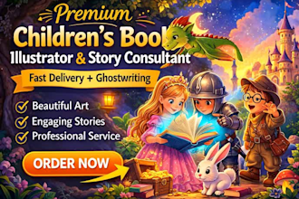premium 2d or 3d children book illustration, story consultant  and ghostwriting