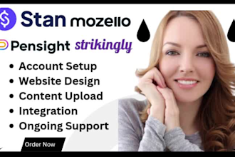 setup website on pensight strikingly stan store mozello