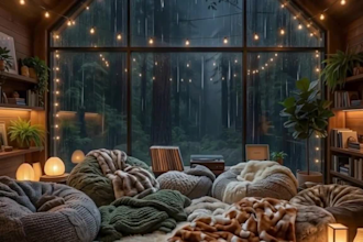 create cozy rain video with relaxing rain sounds for youtube