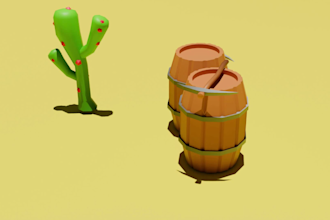 create game ready low poly props