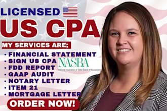 write review US CPA letter financial statement prepare notary letter gaap report