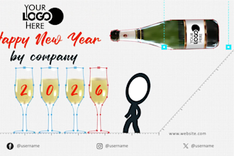 animate happy new year 2026 video, with your logo