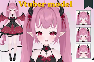create a custom anime vtuber model ready for live2d rigging