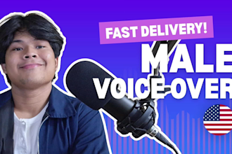 record a professional english male voice over