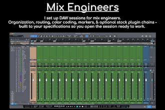 set up your mix session in presonus studio one or fender studio pro