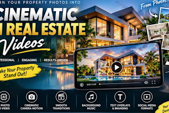 create cinematic ai real estate video, image to video and property photos