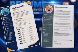 create a modern professional CV and resume