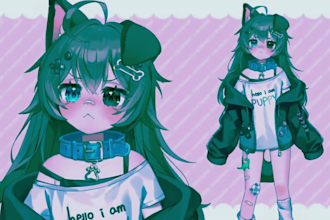 design and rig custom anime 3d vtuber model vrm for vseeface vroid vrchat avatar