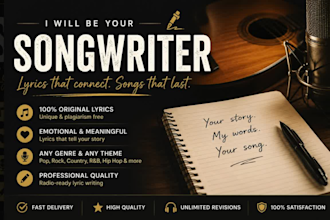 write original afrobeats pop rap and rnb song lyrics