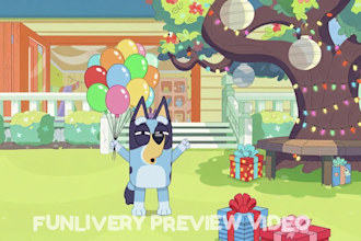create a custom bluey birthday video with personalized message