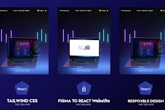 convert figma design to react website using tailwind CSS