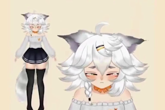 design a custom furry vtuber model, anthro model, creature avatar for streaming