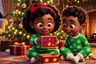 create a cinematic christmas animation and greeting video