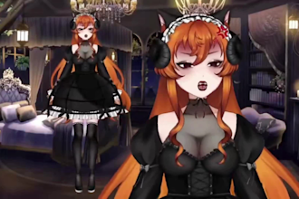 draw a custom vtuber character model sheet for live2d rigging