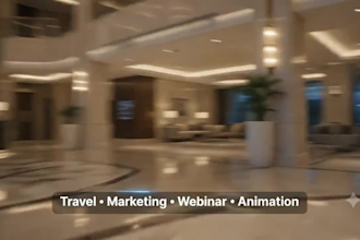 create promotional ai video ads travel marketing webinar presentation animation