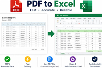 convert to your PDF to excel accuratly and quickly