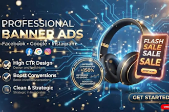 design high converting facebook, instagram and google ads banners
